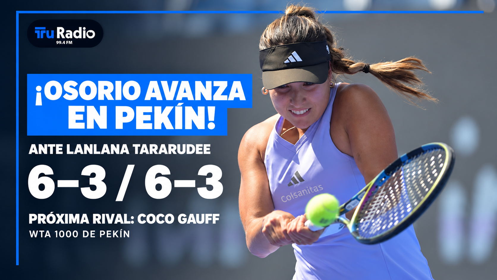 Camila Osorio avanza en Pekín y enfrentará por primera vez a Coco Gauff